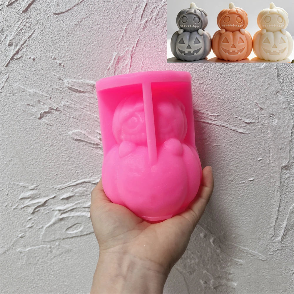Stacked Pumpkin Silicone Candle Mold for Halloween