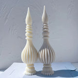 Tall Ribbed Pillar Candle Molds