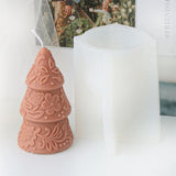 Star Flower Relief Pattern Cone-shaped Christmas Tree Candle Mold