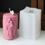 Jesus and Virgin Cylinderical Striped Candle Silicone Mold