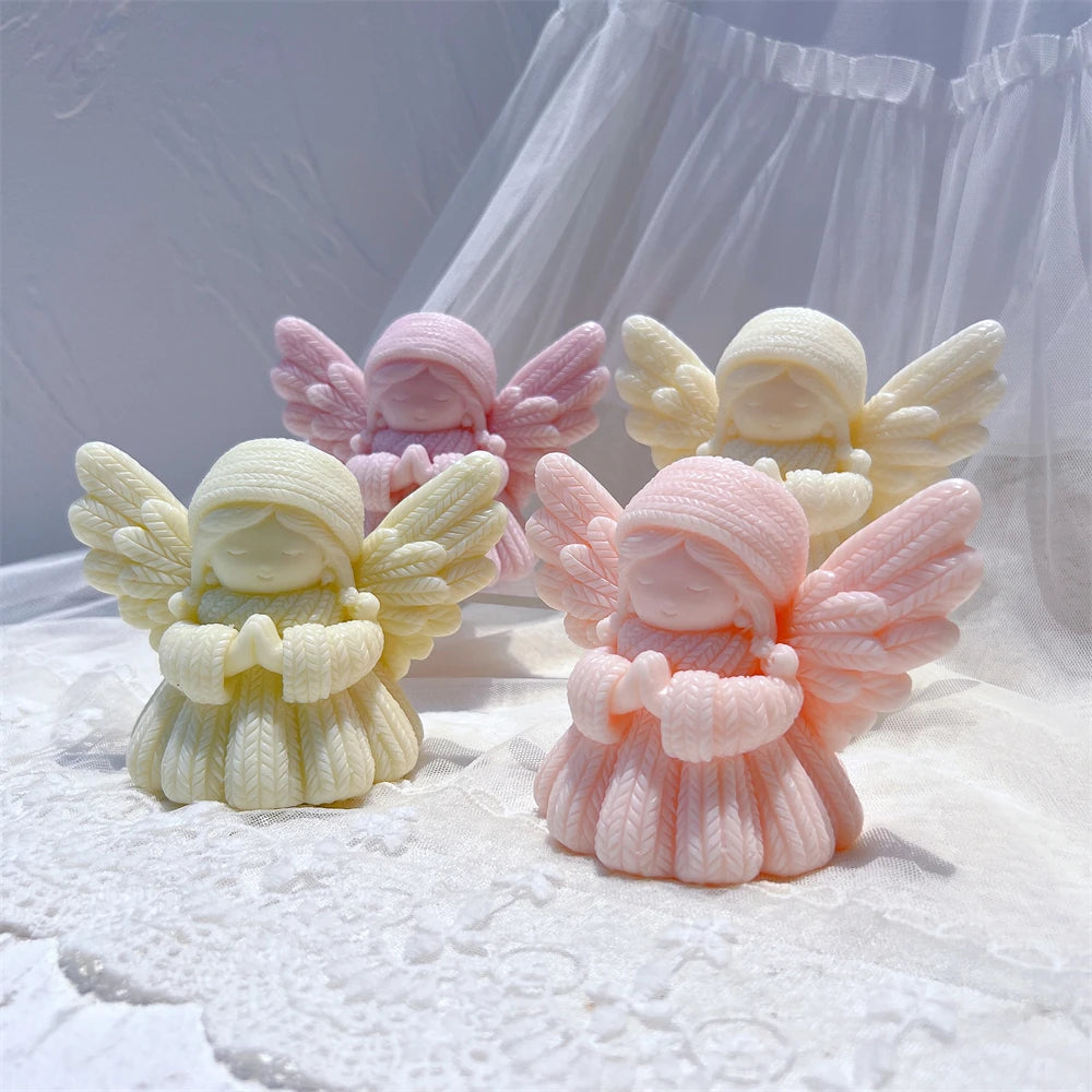Knitted Prayer Angel Candle Silicone Mold
