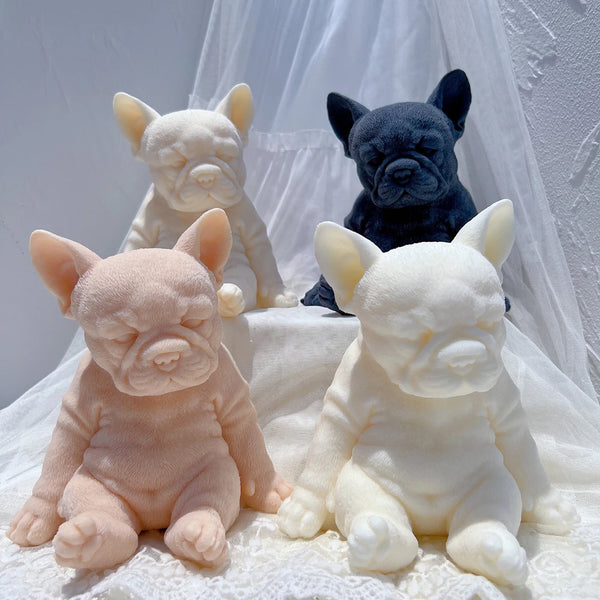 Sitting Sleeping French Bulldog Puppy Candle Mold