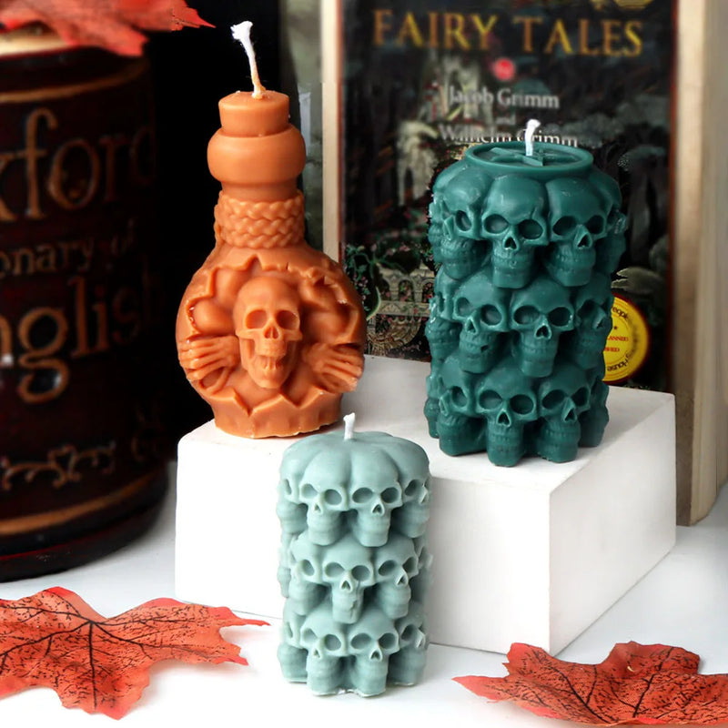 3D Skull Head Candle Molds