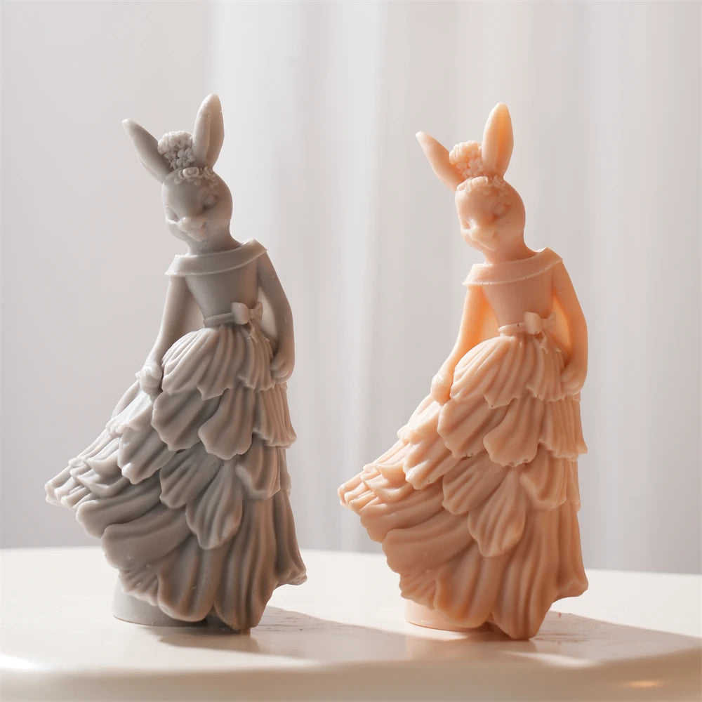 Elegant Lady Rabbit Silicone Candle Mold