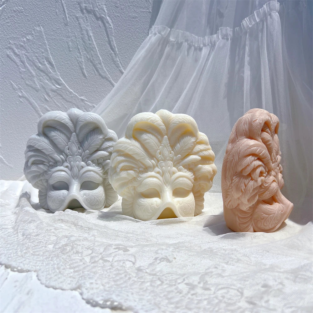 Mardi Gras Masks Candle Silicone Mold