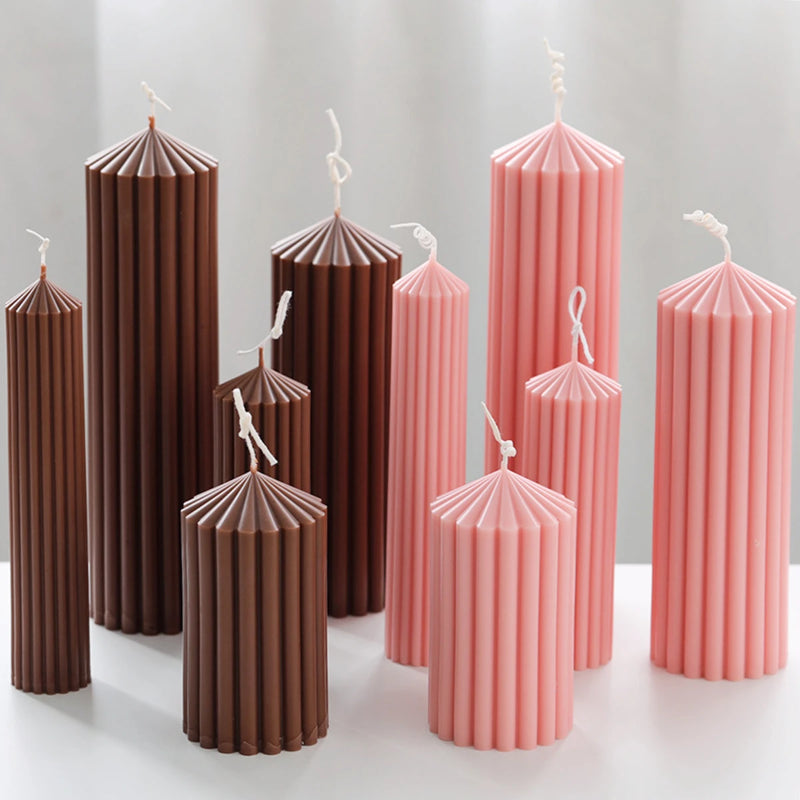 Classic Striped Pillar Candle Mold