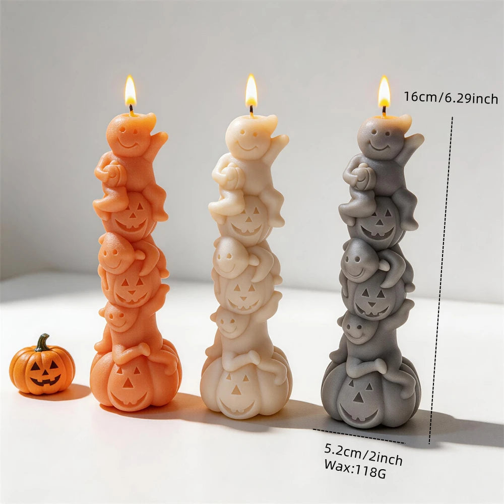 Pumpkin Tower Silicone Candle Mold for Halloween