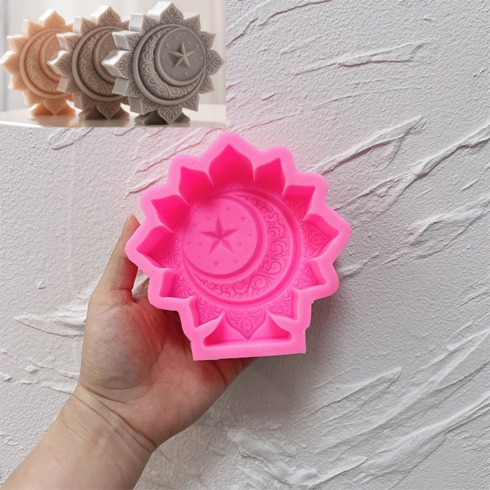 Flower Moon Ramadan Kareem Candle Silicone Mold DIY