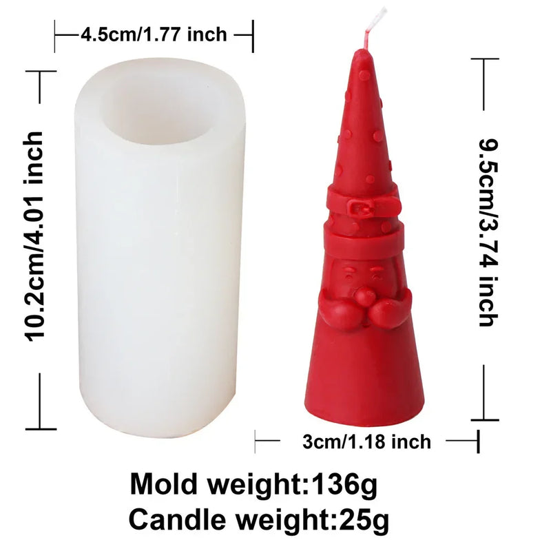 Long Hat Christmas Silicone Candle Molds