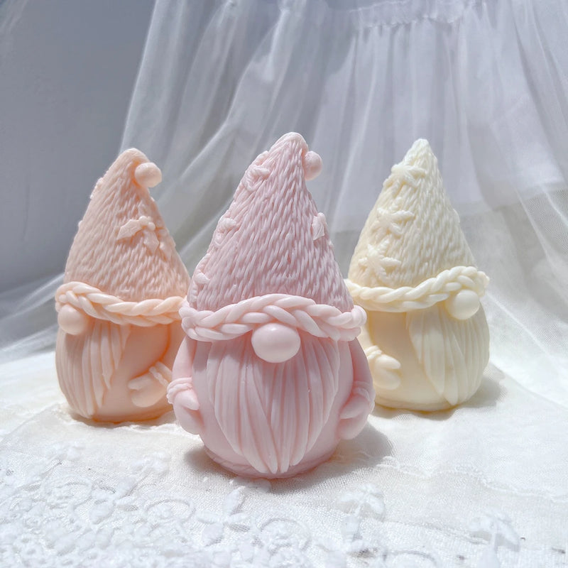 Knitted Christmas Gnome Candle Mold