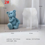 Bowtie Bear Family Candle Mold