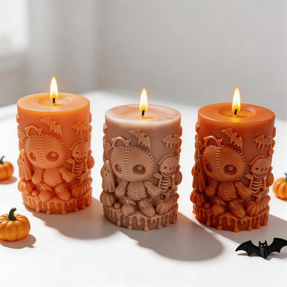 Haunted Pillar Silicone Candle Mold for Halloween