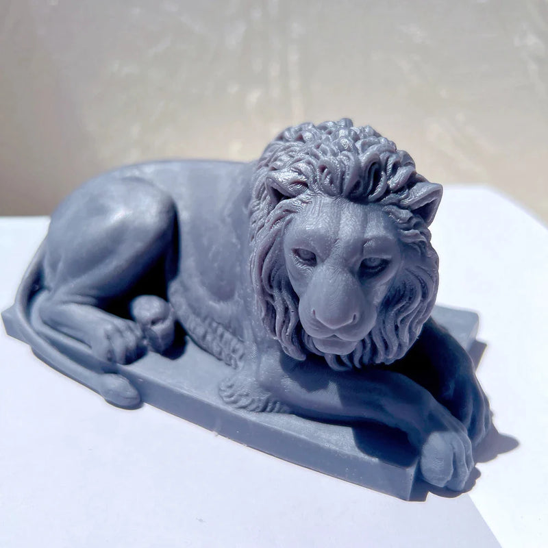 3D Charm Lions Statue Silicone Candle Mold