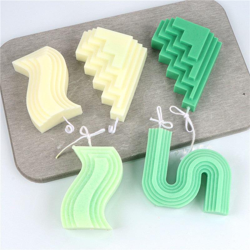 Silicone Geometric Shape Birthday Atmosphere Arrangement Aromatherapy Candle Mold Candles molds