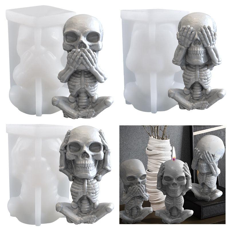 Skull Candle Cover Eyes Mouth And Ears Diy Handmade Candle Mold Candles molds