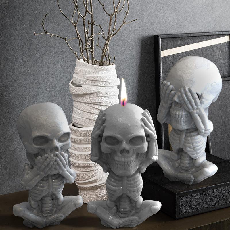 Skull Candle Cover Eyes Mouth And Ears Diy Handmade Candle Mold Candles molds