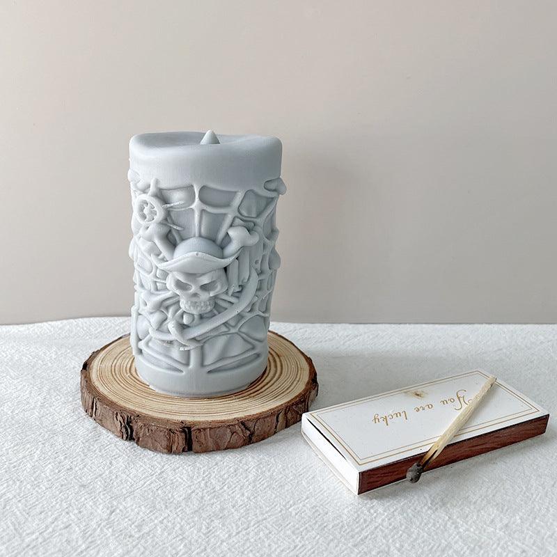 Skull Ornament Cylindrical Scented Candle Mold Candles molds