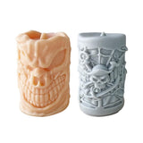 Skull Ornament Cylindrical Scented Candle Mold Candles molds