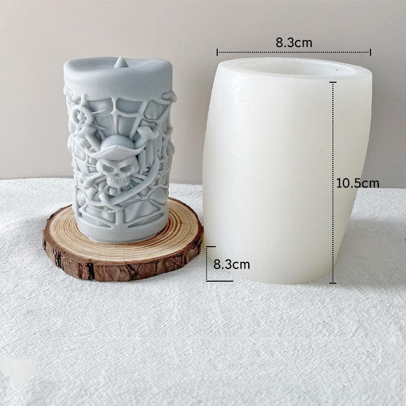 Skull Ornament Cylindrical Scented Candle Mold Candles molds