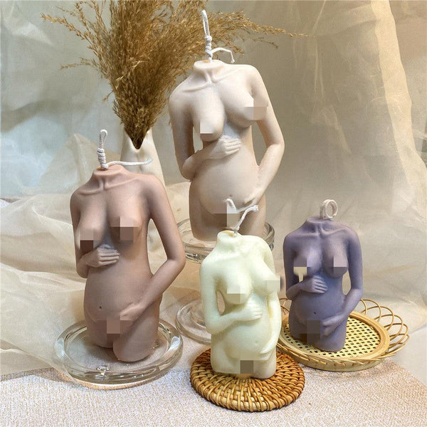 Slanted Shoulder Pregnant Woman Body Candle Mold Woman Size Aromatherapy Candle Mold Candles molds