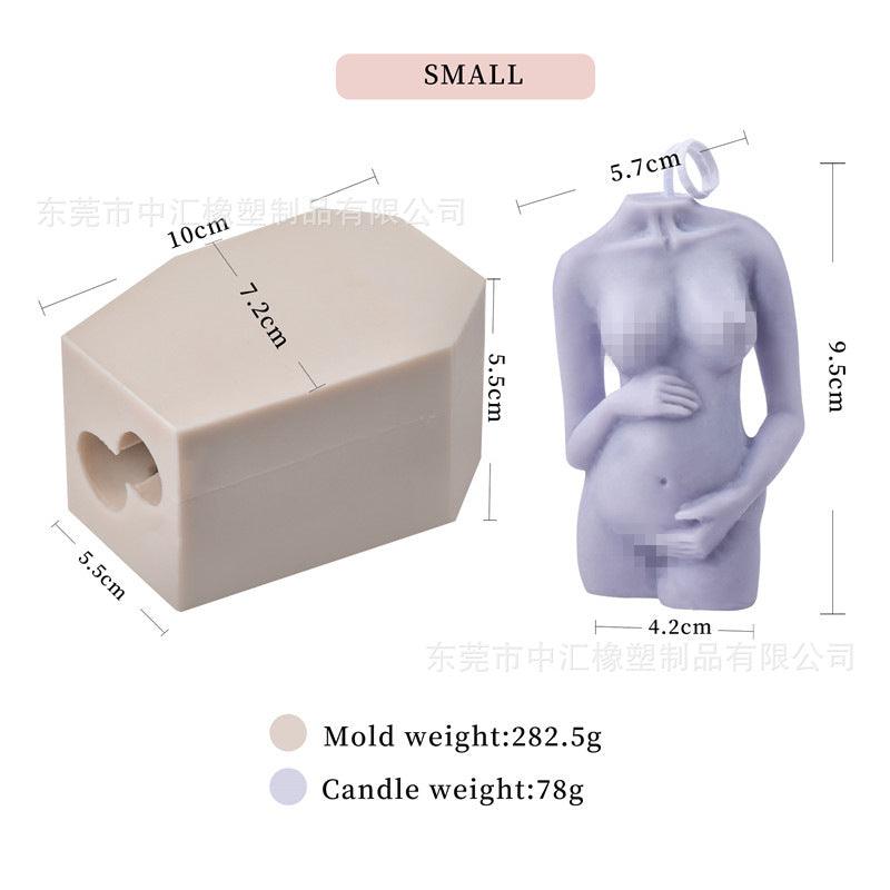 Slanted Shoulder Pregnant Woman Body Candle Mold Woman Size Aromatherapy Candle Mold Candles molds