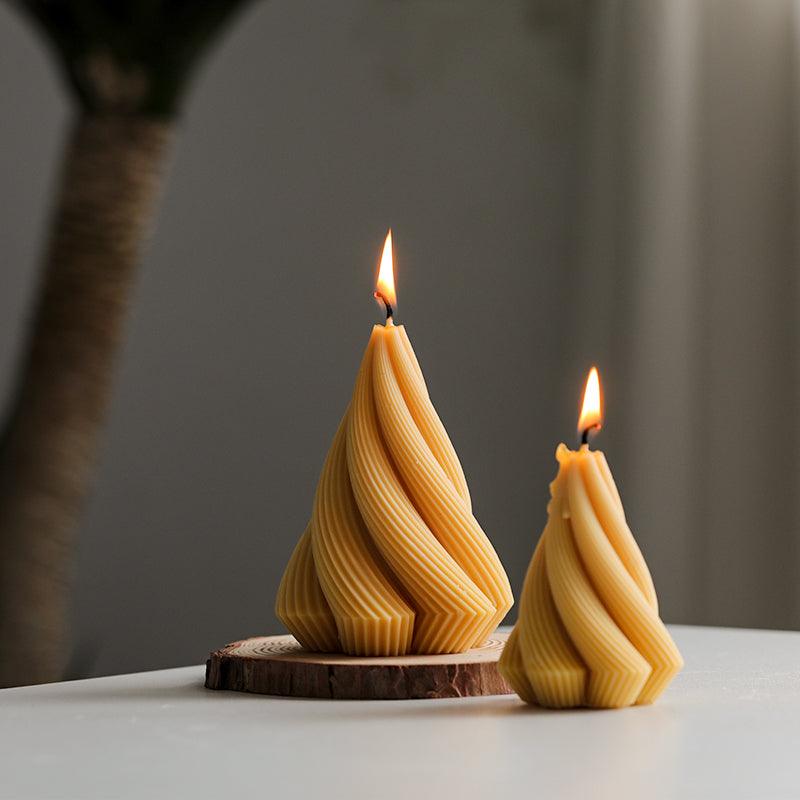 Spiral Cone Silicone Candle Mold, DIY 3D Geometric Candles Molds for Candle Making Candles molds