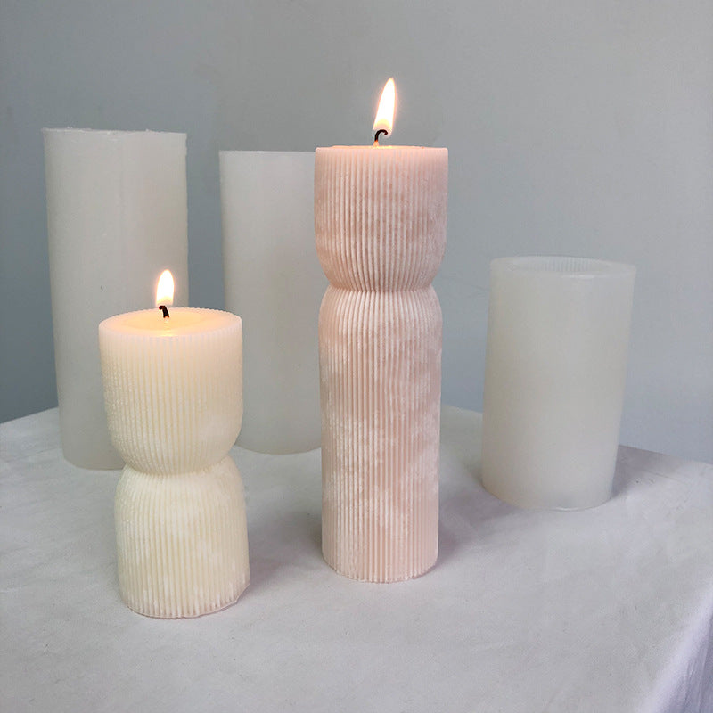 Striped Pillar Candle Mold - Create Elegant Candles Candles molds