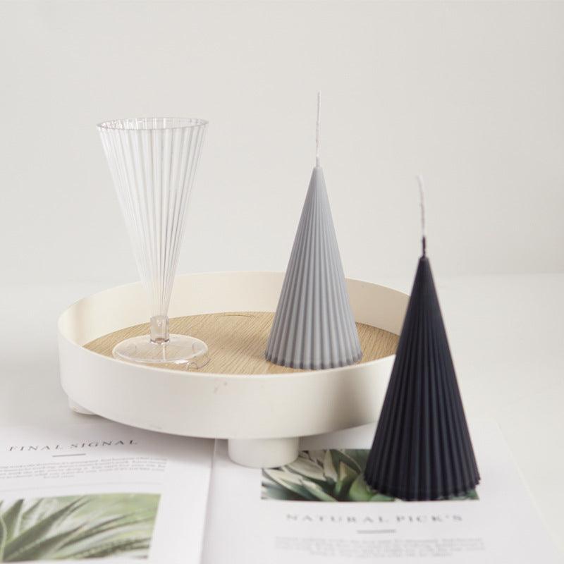 Striped Pointed Cone Candle Mold Candles molds