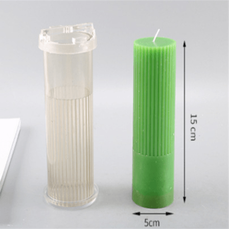 Striped Cylindrical Candle Mold 