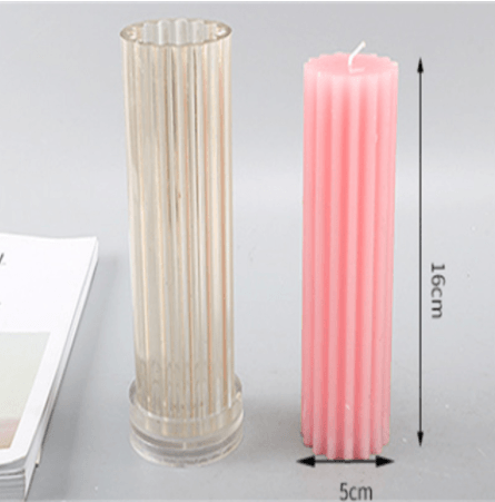 Striped Cylindrical Candle Mold 