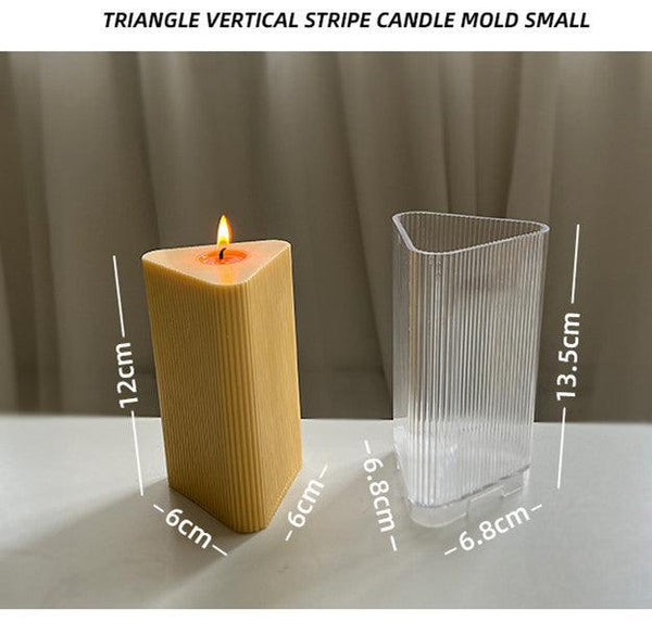Triangular Vertical Striped Candle Mold