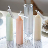 Vertical striped pointed long pole candle Mold Candles molds