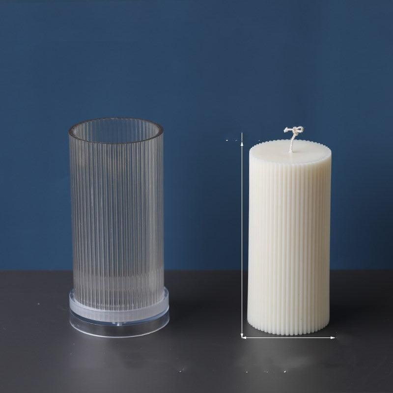 Vertical Striped Cylindrical Candle Mold