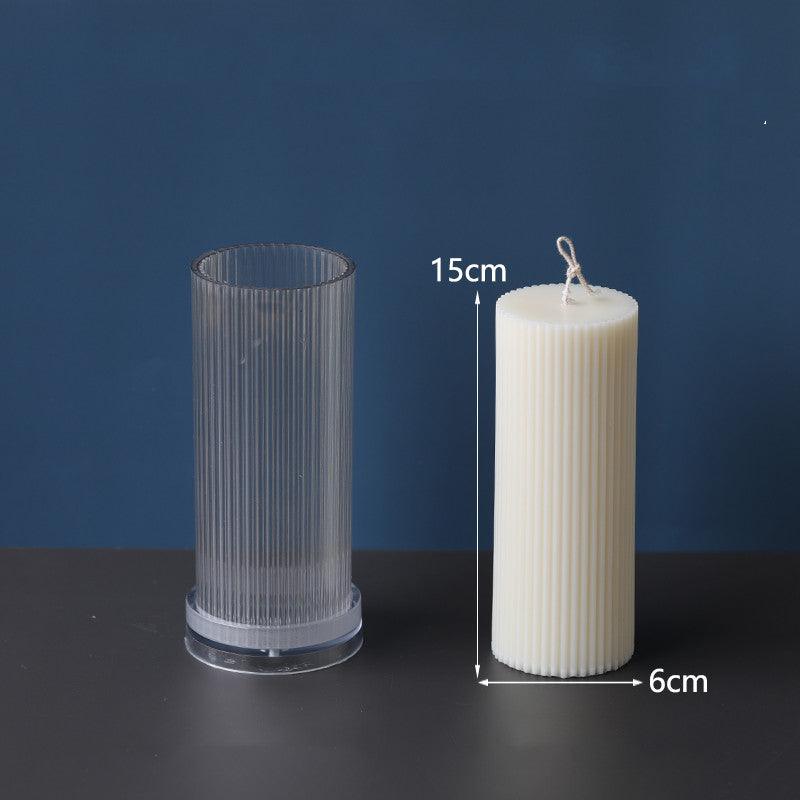 Vertical Striped Cylindrical Candle Mold