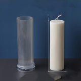 Vertical Striped Cylindrical Candle Mold