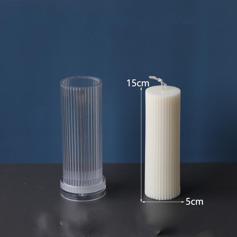 Vertical Striped Cylindrical Candle Mold