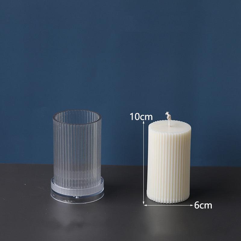 Vertical Striped Cylindrical Candle Mold