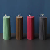 Vertical Striped Cylindrical Candle Mold