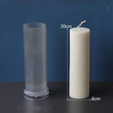 Vertical Striped Cylindrical Candle Mold