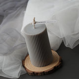 Vertical Striped Cylindrical Candle Mold