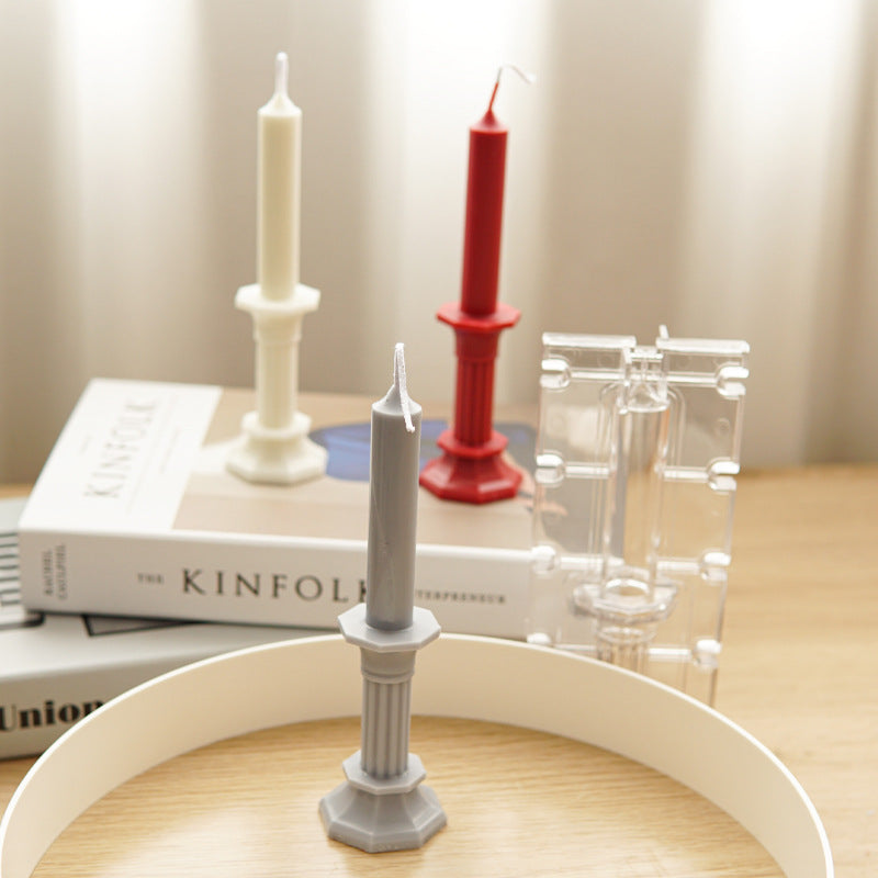 Vintage European Roman Column Acrylic Candle Mold - Unique Home Décor Candles molds