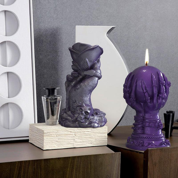 Witch Globe Candle Mold - Rose in Hand Decorative Candle Drop Mold Candles molds