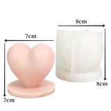 3D Love Heart with Base Silicone Candle Making Mold