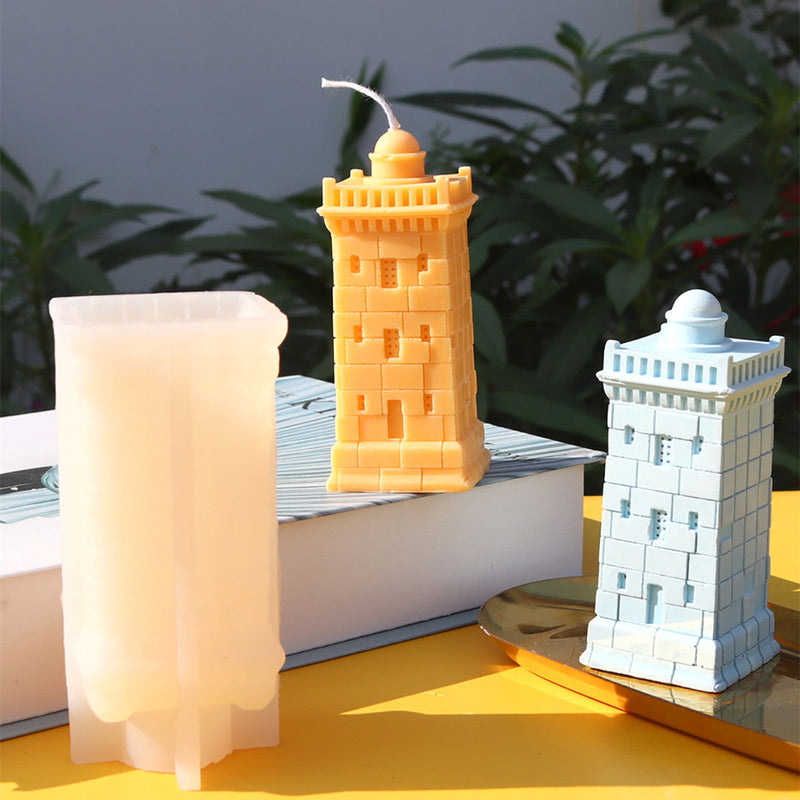 Castle House Lighthouse Design Silicone Candle Mold 