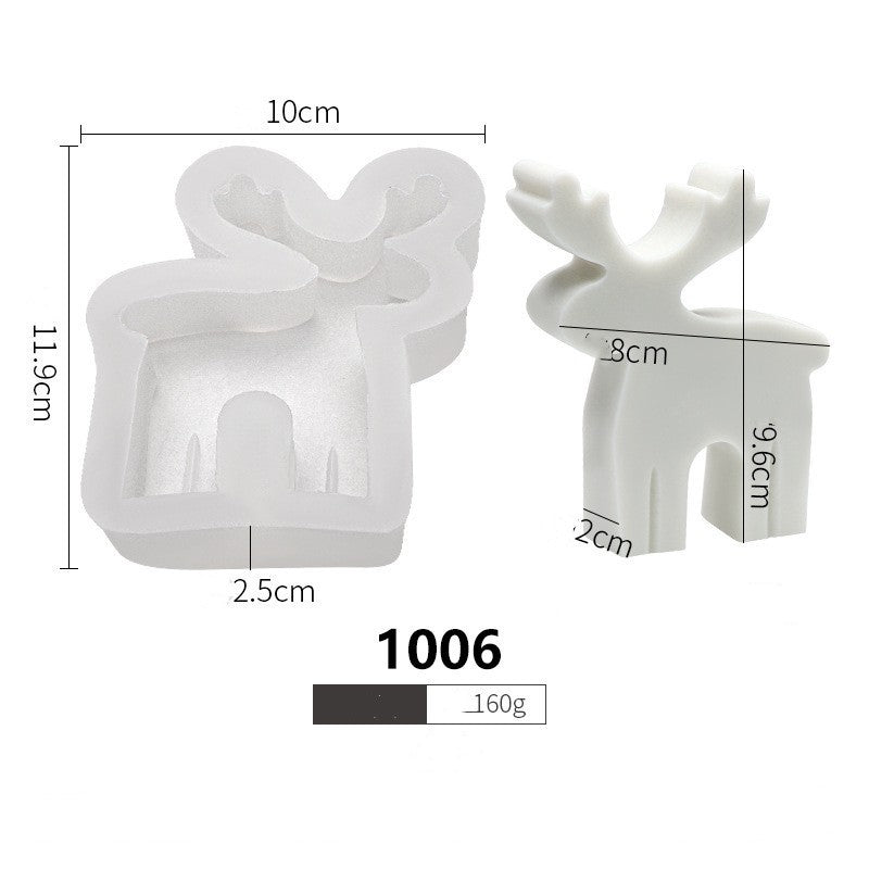 Christmas Silicone Candle Molds - Elk 